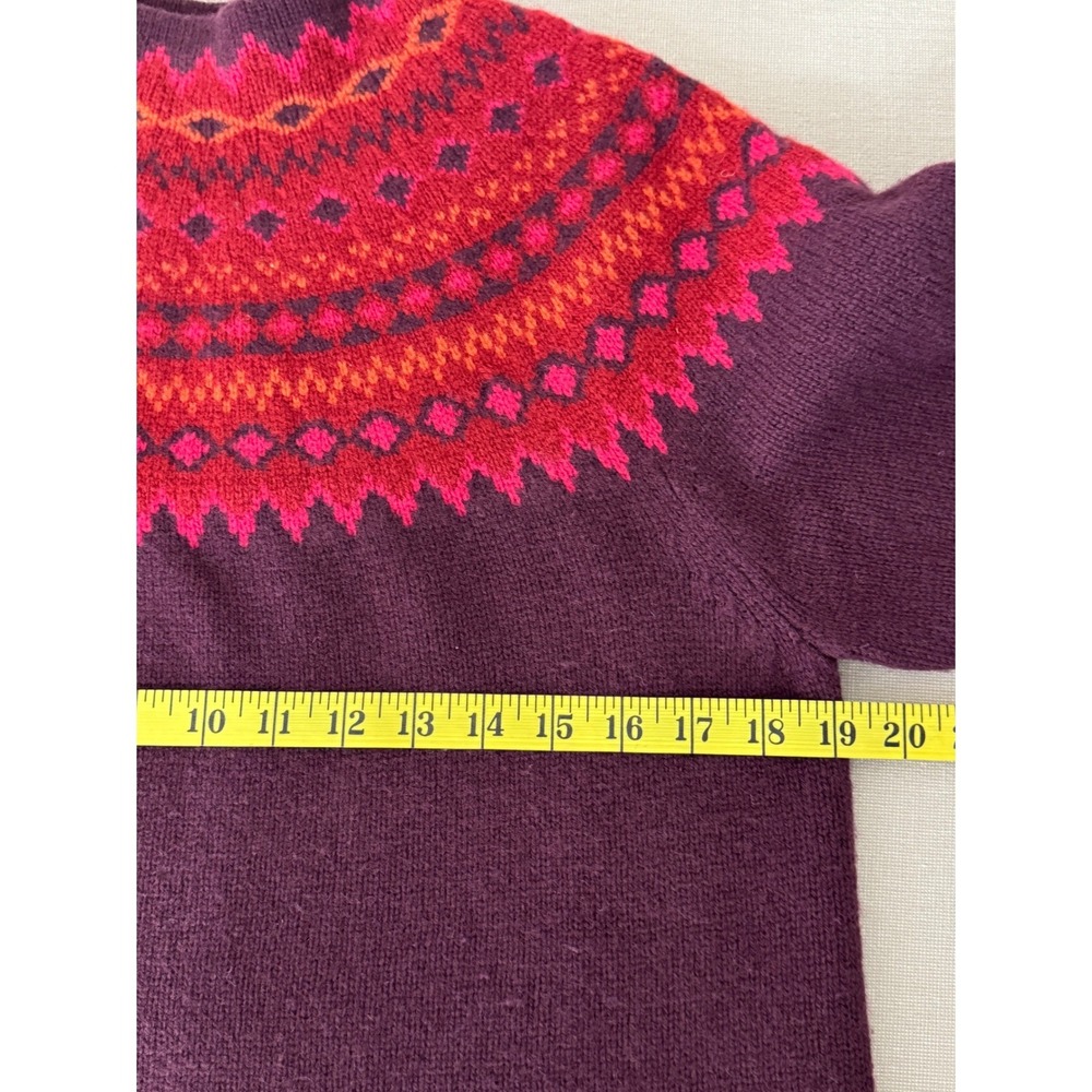 Vintage Eddie Bauer Fair Isle Sweater Women's Med Purple/Red - Picture 6 of 7